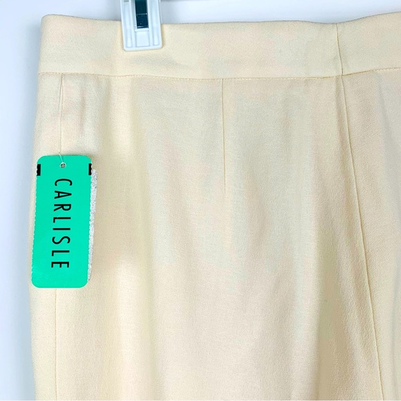 $365 Carlisle New York Creme Beige 100% Wool Luxury Dress Pants Women's Size 6 - Picture 9 of 13